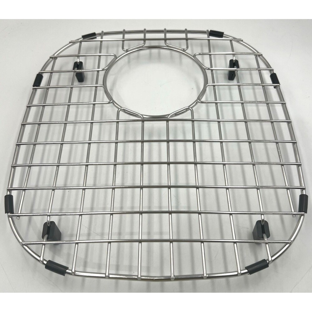 Kitchen Sink Grid Bottom Protector Stainless Steel Basin Rack Rear Drain 12x13.5